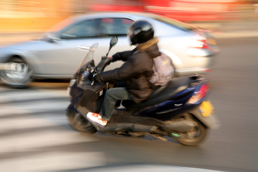 motorcycle in traffic